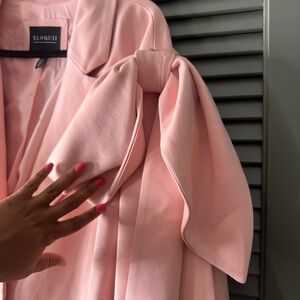 Pink coat Bow detail